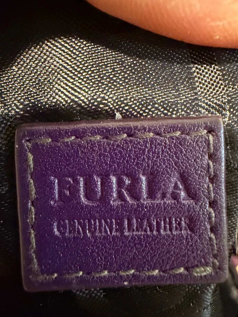 Furla Soft Purple Leather Zip Cosmetic Pouch
